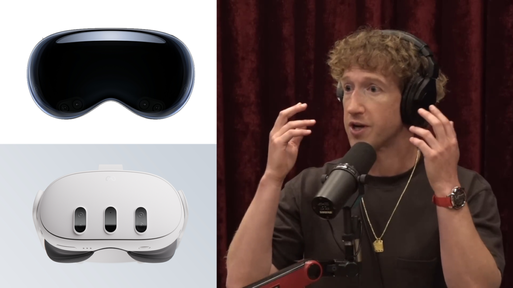 Сравнение Apple Vision Pro и Quest 3, обсуждаемое Марком Цукербергом.