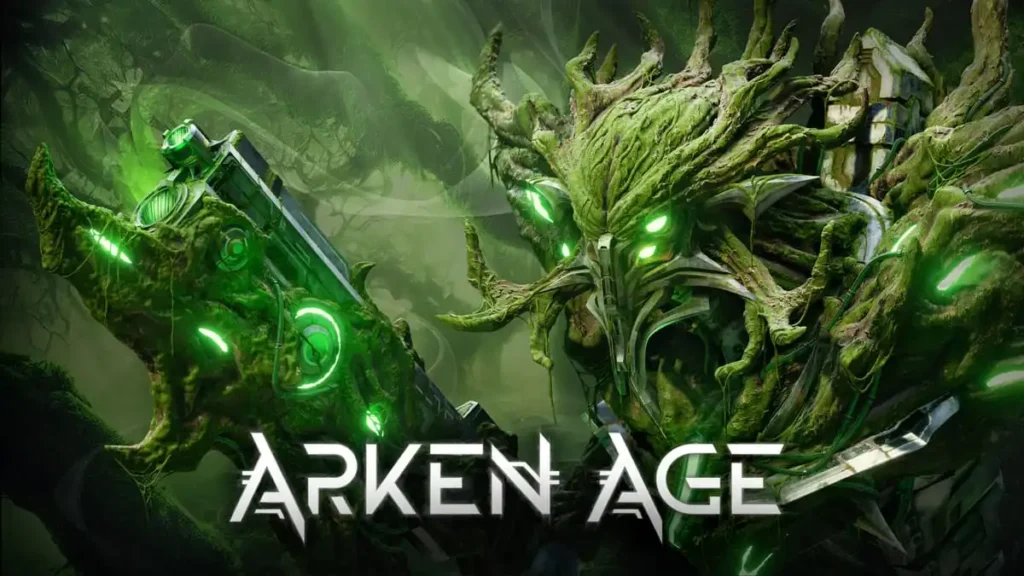 Обзор Arken age: зелёный гуманоид с оружием в футуристическом стиле