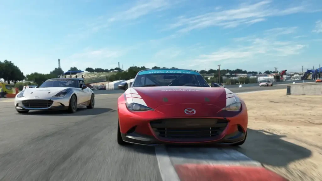 Гоночные автомобили на трассе в Assetto Corsa EVO