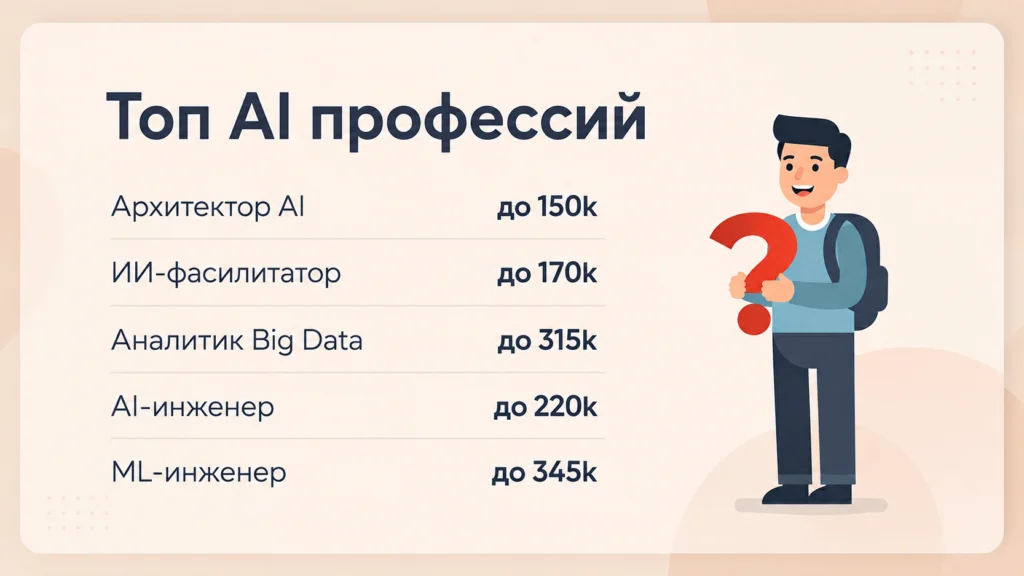 Топ профессий в сфере ИИ с зарплатой от 150k. Что выбрать?