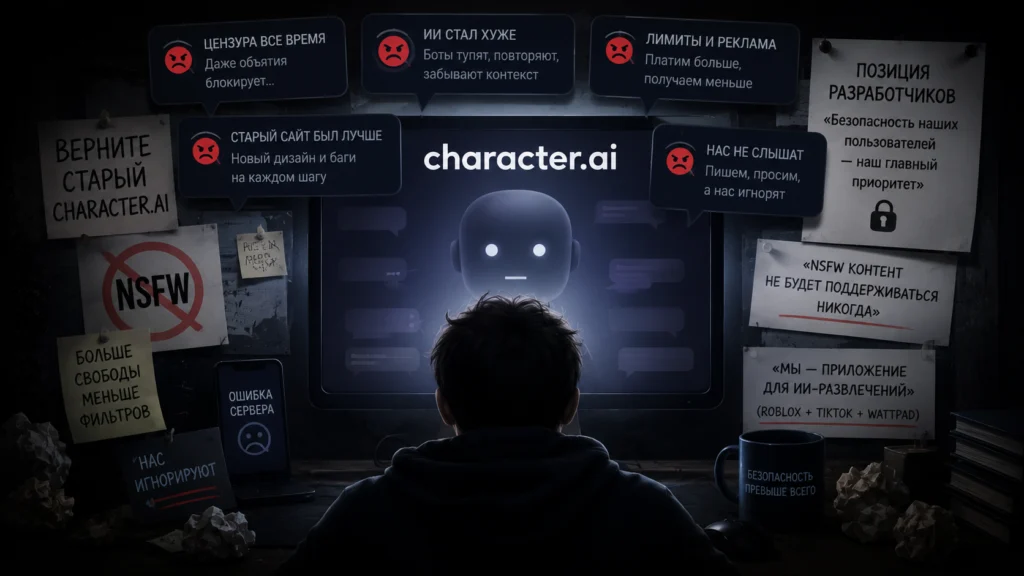 «Мы вас слышим, но ничего менять не будем»: как создатели Character.AI отвечают на критику пользователей
