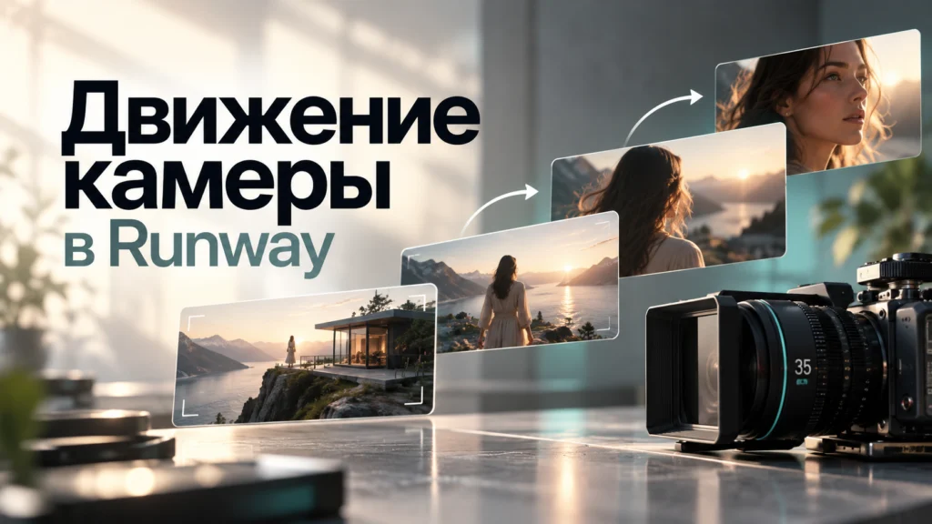 Движение камеры в Runway — pan, dolly, orbit и zoom