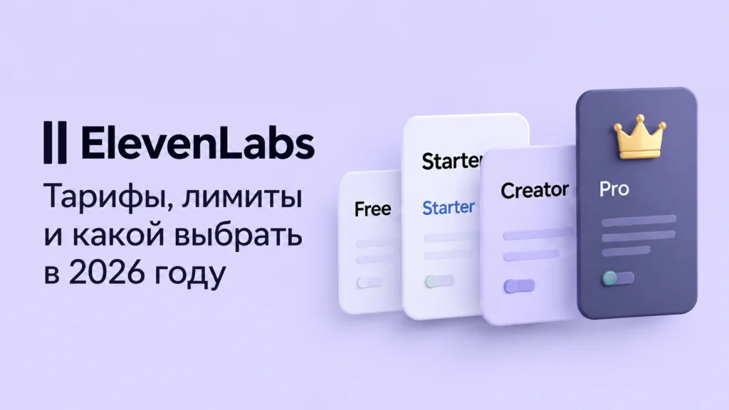 Тарифы ElevenLabs Free, Starter, Creator и Pro в 2026 году