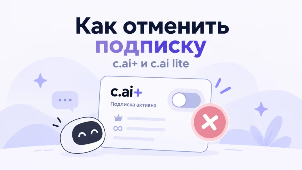 Как отменить подписку Character AI c.ai+ и c.ai lite