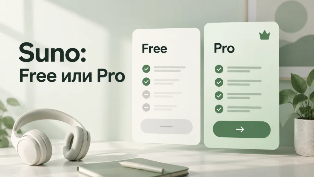 Suno Free и Pro — сравнение тарифов
