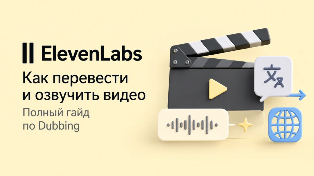 Перевод и озвучка видео в ElevenLabs Dubbing