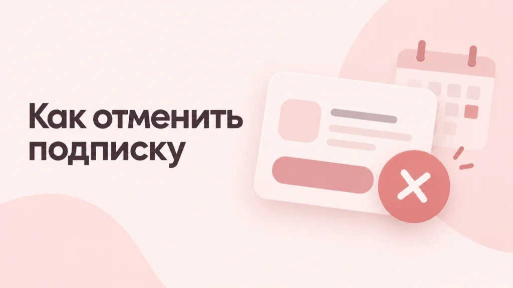 Отмена подписки ChatGPT — окно подписки, календарь и значок отмены