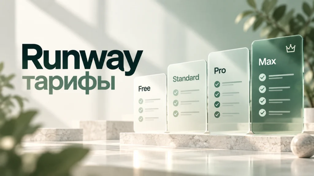 Тарифы Runway Free, Standard, Pro и Max — цены и кредиты