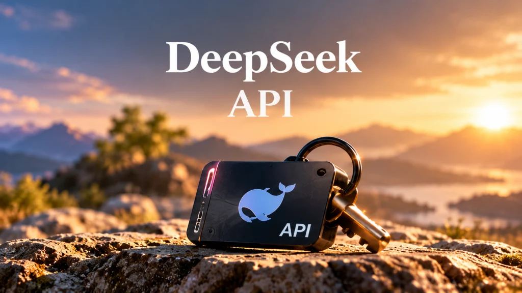 Ключ с логотипом DeepSeek — доступ к API и первый запрос