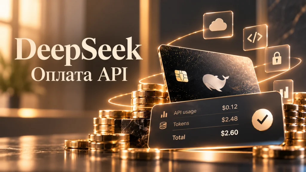 Банковская карта и монеты — оплата DeepSeek API из России