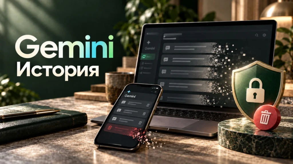 Удаление истории Gemini и сохранённых данных