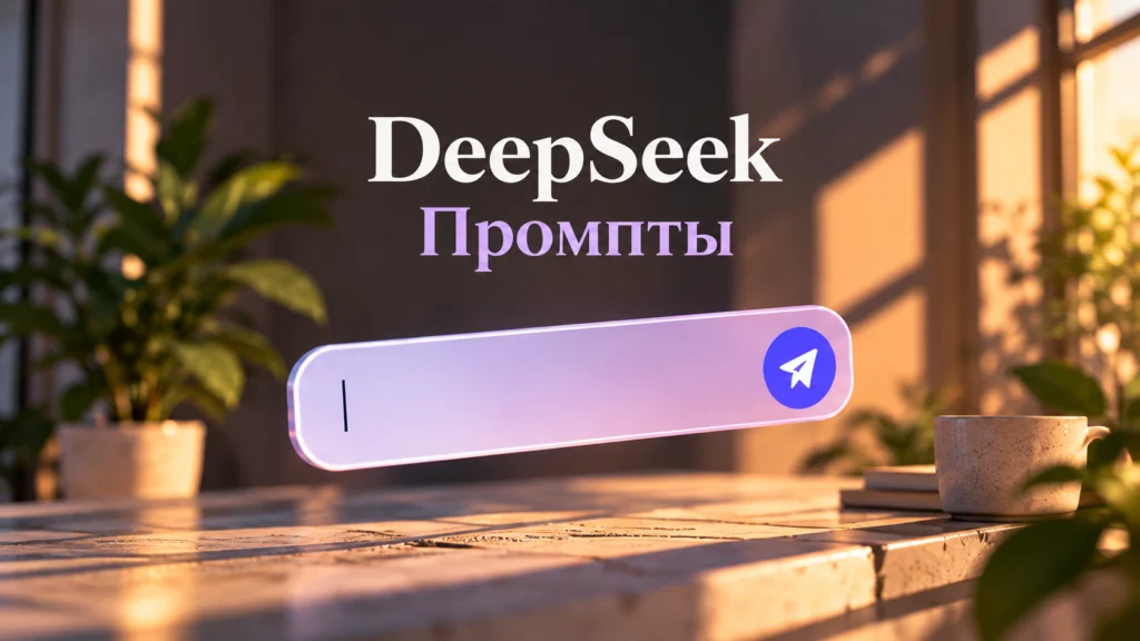 Поле для ввода запроса DeepSeek — примеры промптов