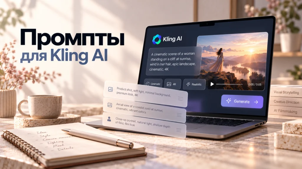 Промпты для Kling AI — примеры запросов для видео
