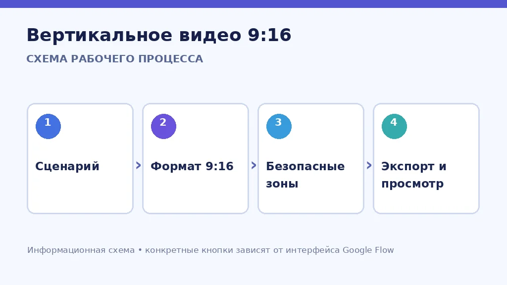 Схема вертикального видео 9:16 в Veo 3.1 для Shorts, Reels и TikTok